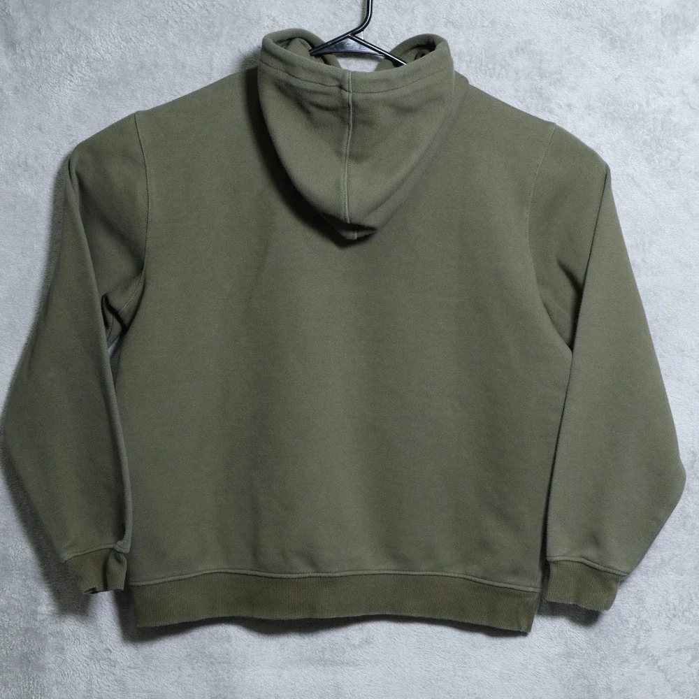 New Era Hoodie Mens Medium Forest Green Baseball Graphic Kangaroo Pocket Western